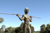 The statue of Yagan at Heirisson island, Perth