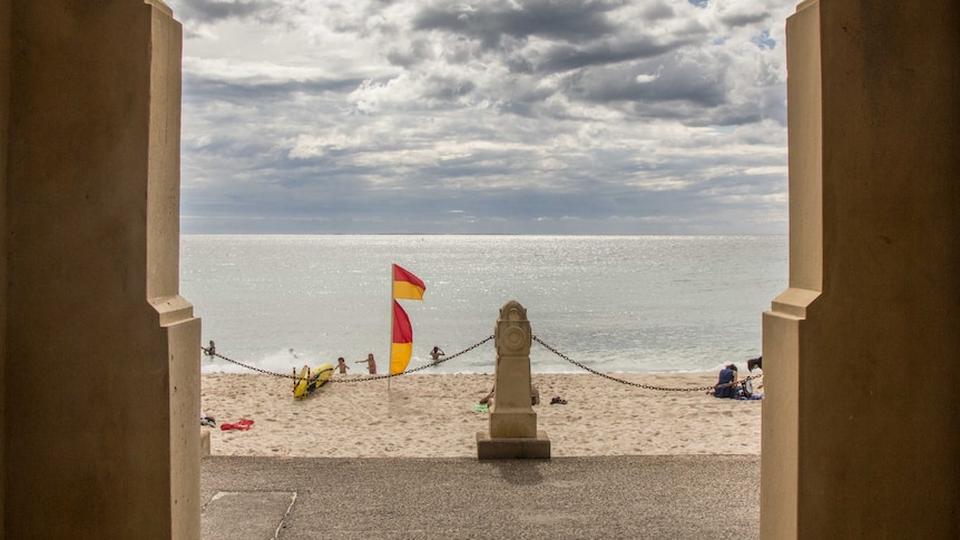 Swimming between the flags at Cottesloe Beach.