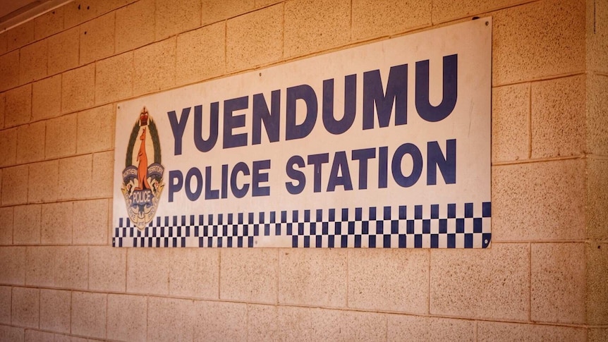 The sign at Yuendumu police station.
