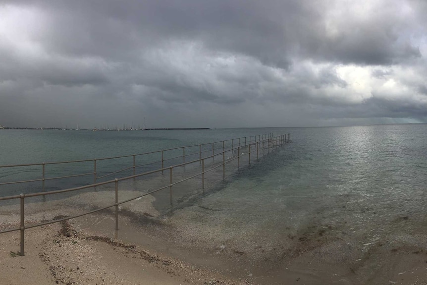 gloomy clouds over the ocean