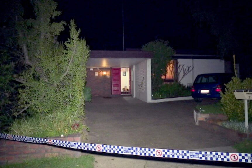 The house in Moorebank where a man was stabbed multiple times.
