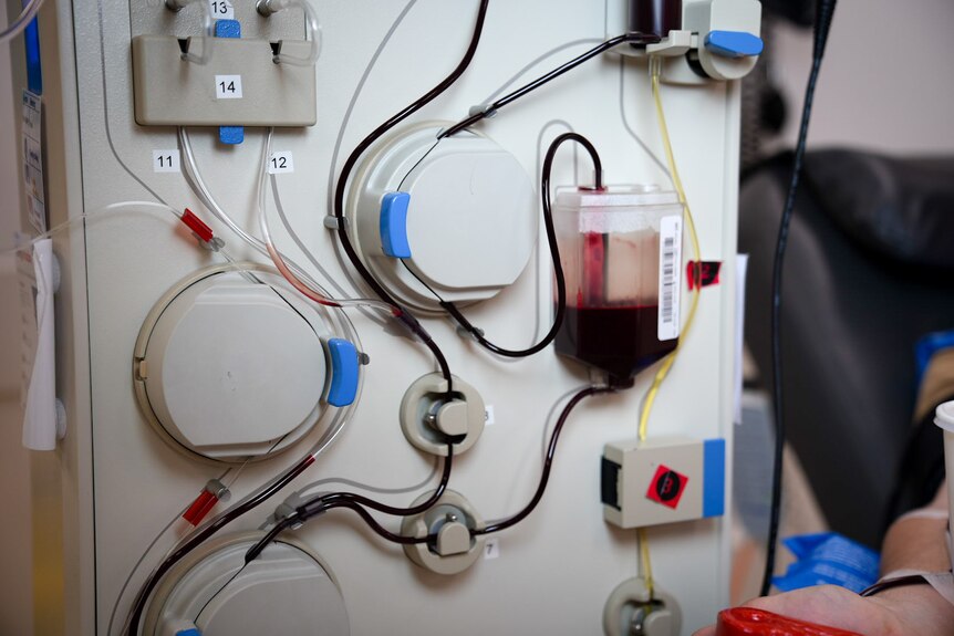A plasma donation machine.