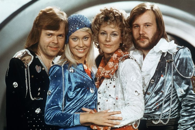 ABBA, Bjorn Ulvaeus, Agnetha Faltskog, Anni-frid Lyngstad and Benny Andersson at Eurovision in 1974.