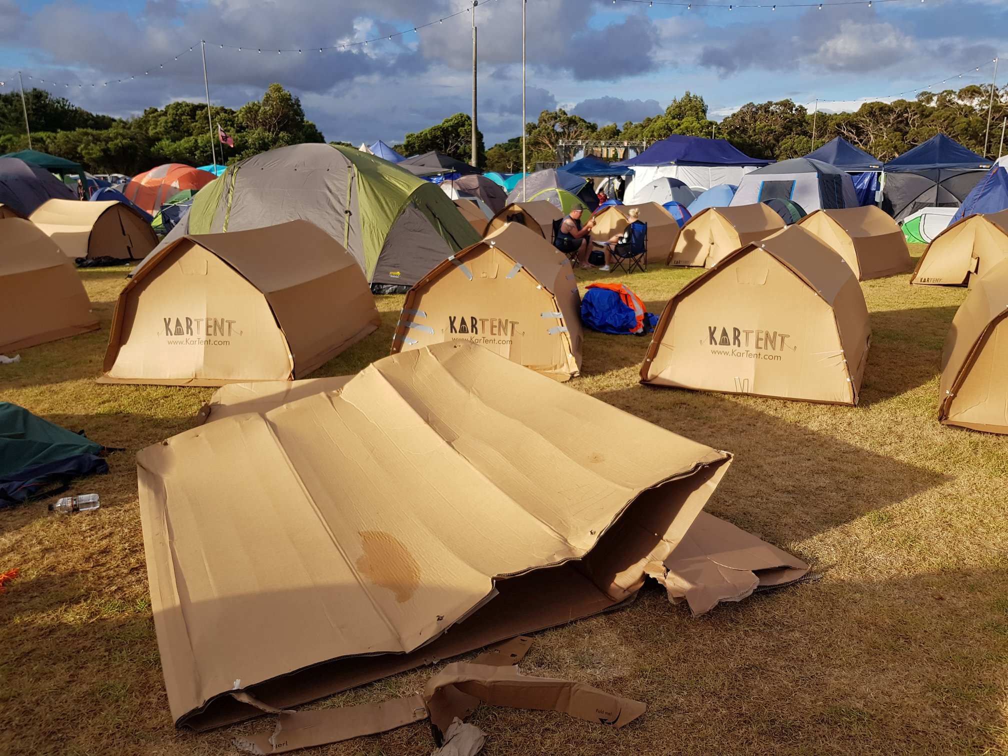 Cardboard tents used as Unify music festival in South Gippsland tries