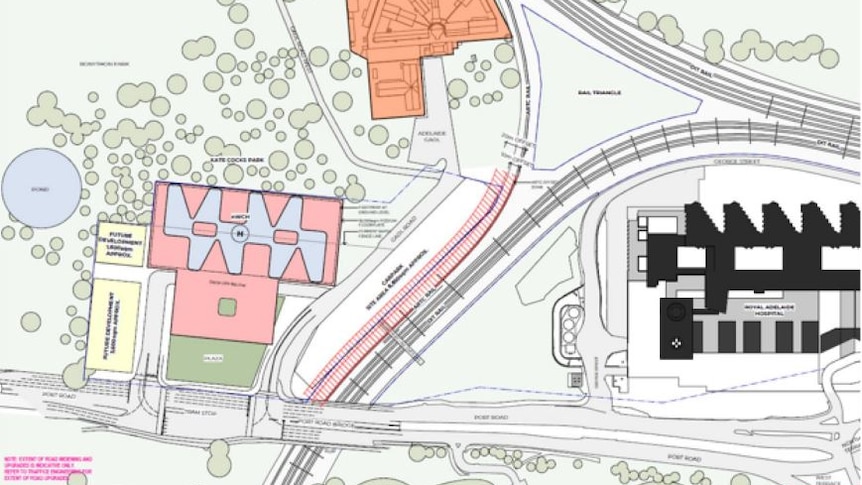 Site plans for teh new Womens & Children's hospital on the Thebarton Barracks site