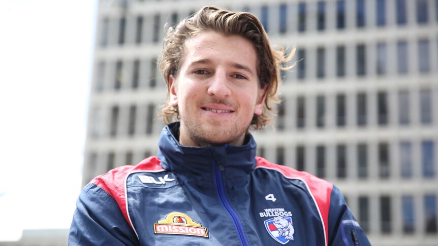 Marcus Bontempelli at the AFL grand final parade in Melbourne