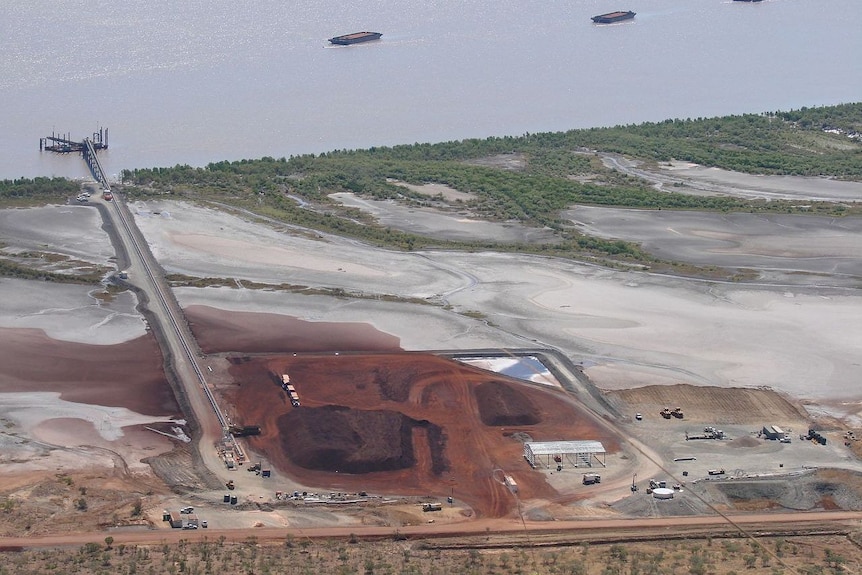 An aerial shot of a mine.