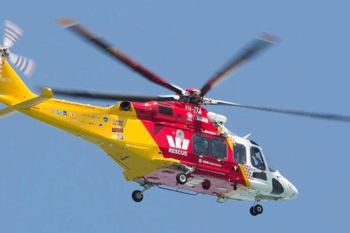 Westpac Rescue helicopter flying in clear conditions