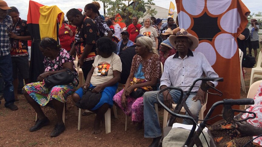A number of Gurindji elders at a ceremony.