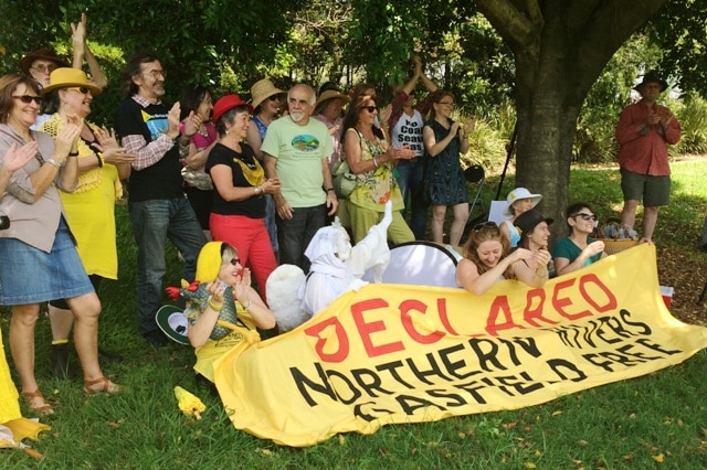 Anti-CSG campaigners celebrate in Lismore.