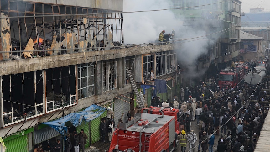 Fire damages central Kabul marketplace