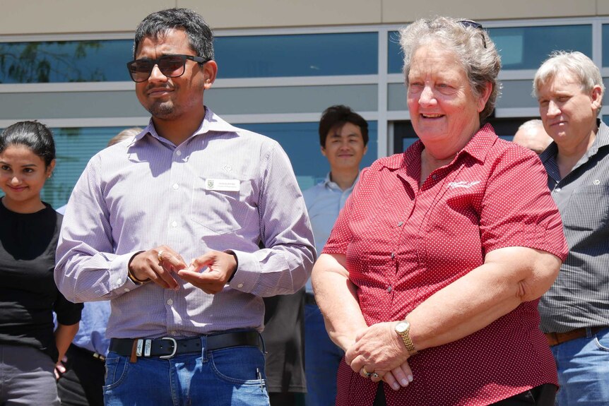 Director of Engineering at the Flinders Shire, Hari Bopuddi stands next to Mayor Jane McNamara