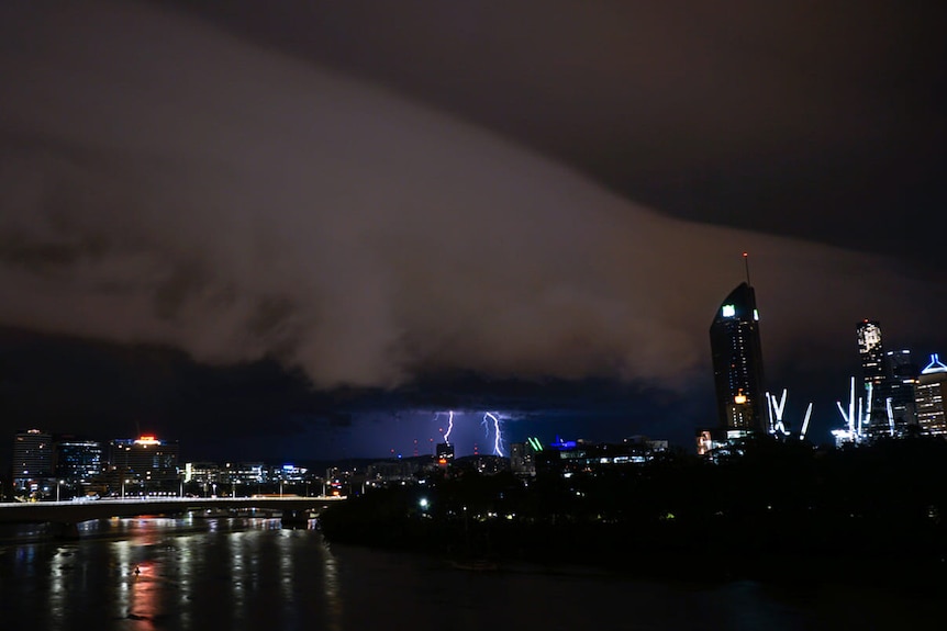 Storm rolling over Brisbane on May 11, 2021.