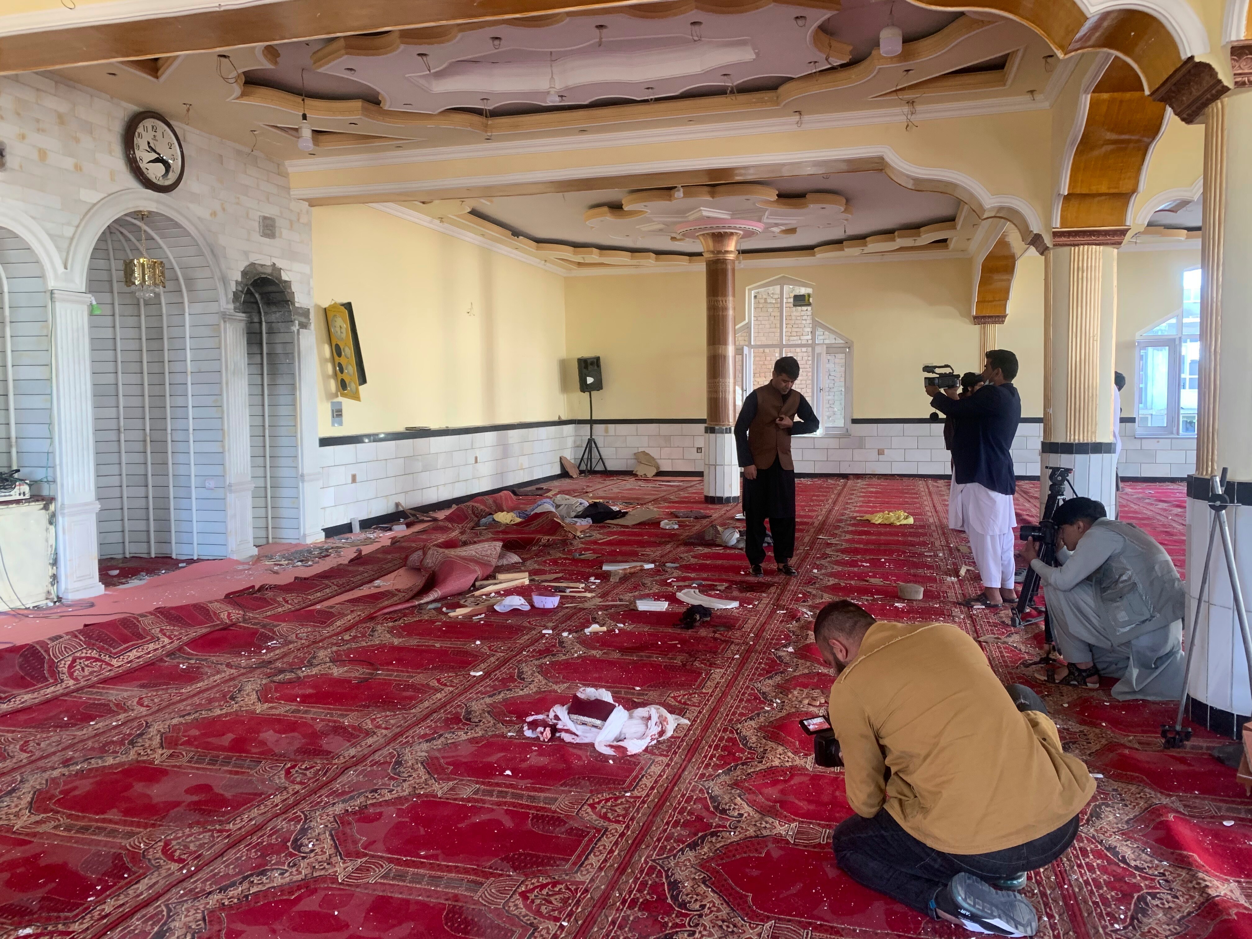 A Kabul mosque where a blast took place 