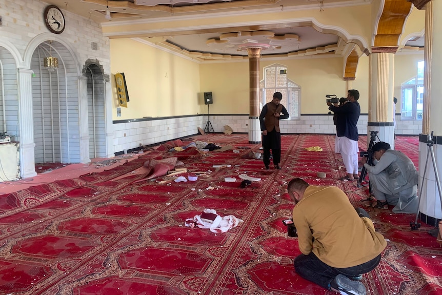 A Kabul mosque where a blast took place 
