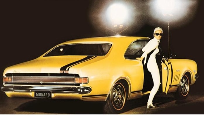 An advertising poster for the Holden Monaro.