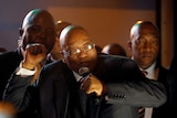 South Africa's President Jacob Zuma celebrates with his supporters.
