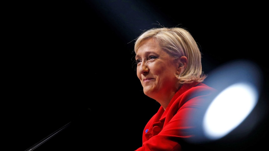 Marine Le Pen at a rally in Lille, France.