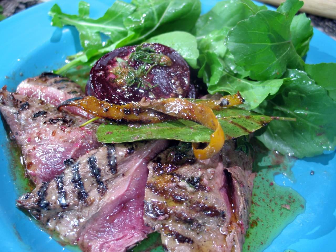 Roo with anchovy butter and beetroot - ABC Everyday