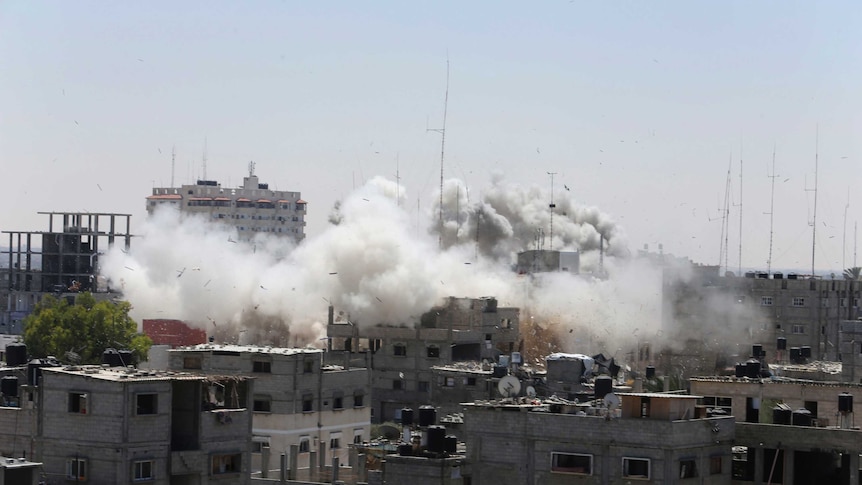 Smoke rises from Rafah in Gaza