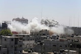 Smoke rises from Rafah in Gaza