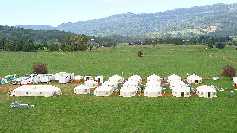 Base camp for Tasmanian fires