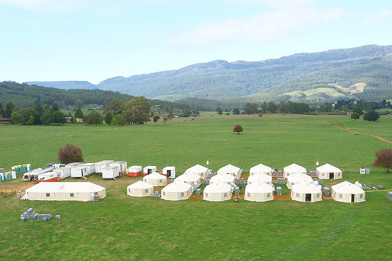 Base camp for Tasmanian fires