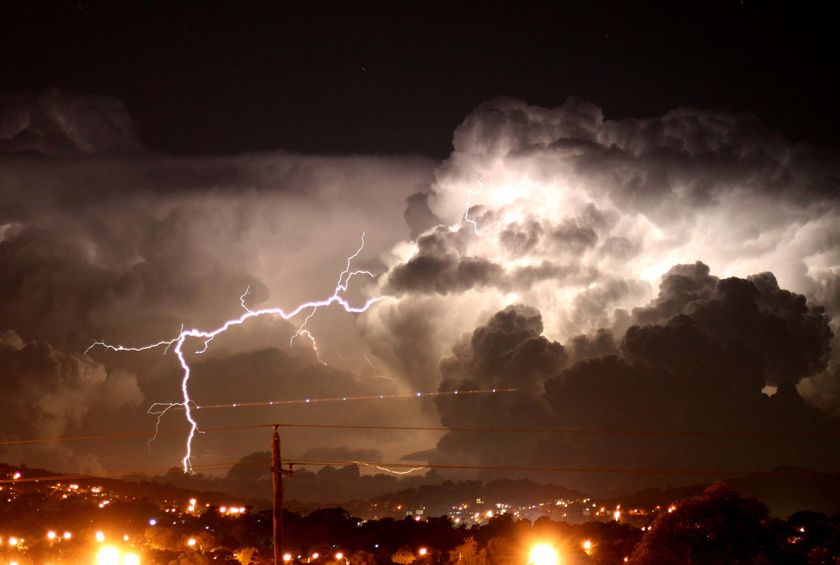 A thunderstorm gathering over Braidwood.
