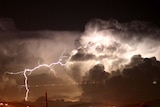 Lightning strikes during storm activity over Braidwood