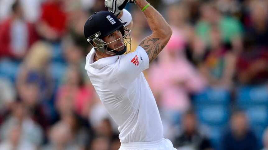 England's Kevin Pietersen scored 20 boundaries and four sixes in his first innings of 186 in Mumbai.