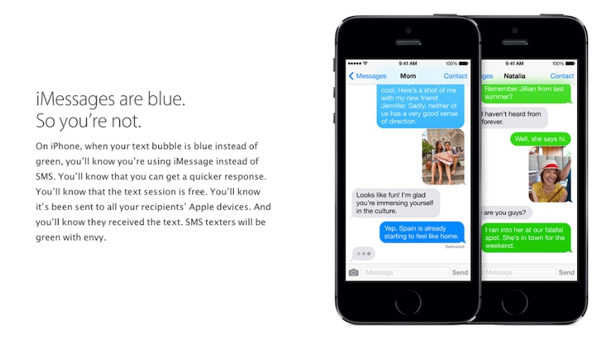 An Apple ad introducing iMessage
