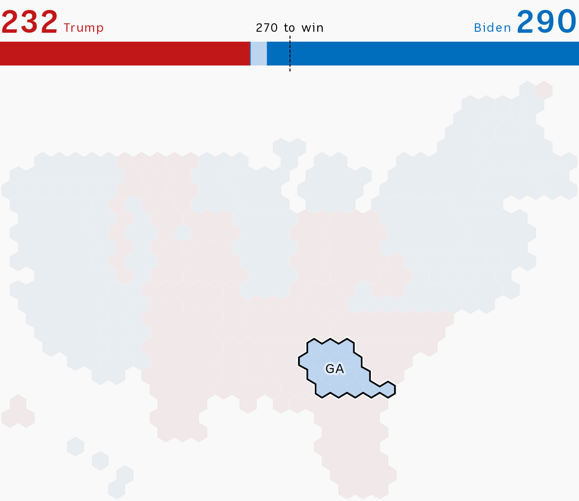 Graphic showing an allocation of electoral college votes