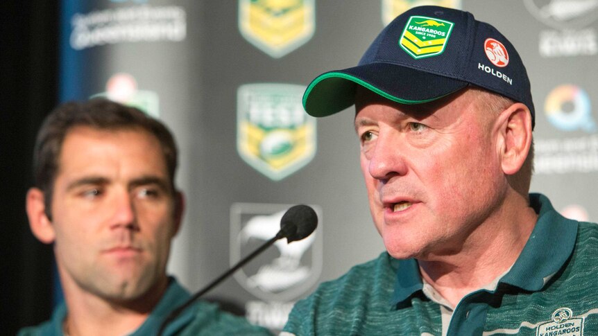 Tim Sheens and Cam Smith at a press conference ahead of Anzac Test