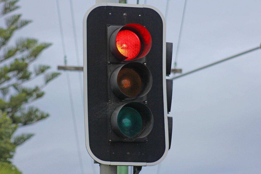 Traffic light on red.