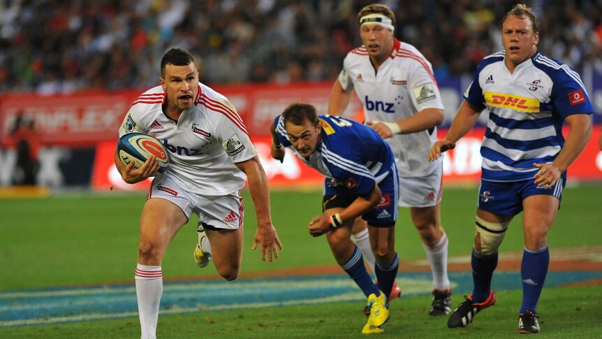 On the burst ... Tom Marshall attacks the Stormers' defence