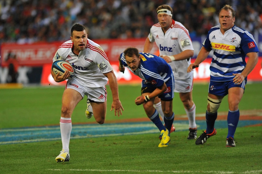 On the burst ... Tom Marshall attacks the Stormers' defence