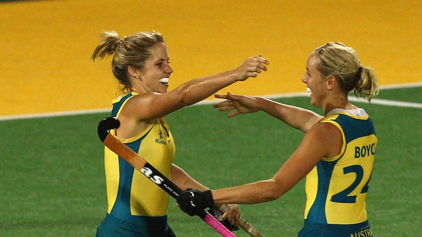 Too strong ... the Hockeyroos swept past India