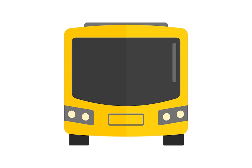 A basic cartoon of a yellow bus.