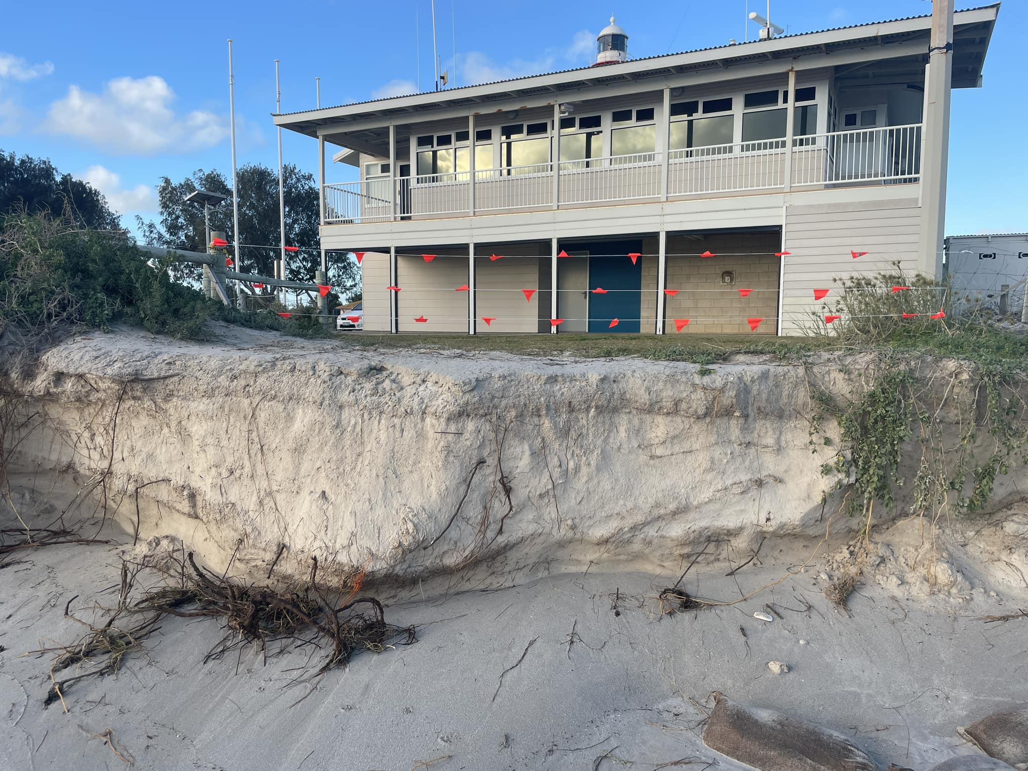 A building that is under threat from coastal erosion
