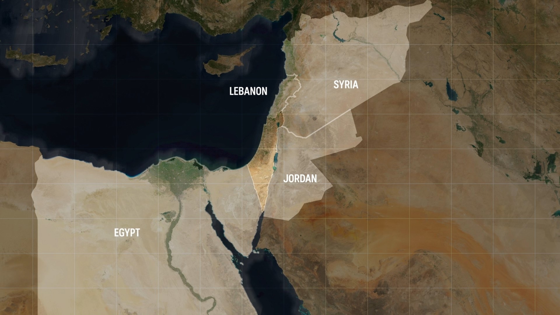 A map of the arab neighbours Lebanon, egypt, jordan and syria