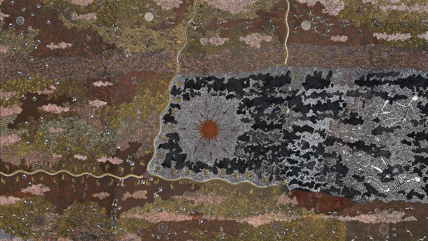 The Clifford Possum Tjapaltjarri painting sold for $2.4m.