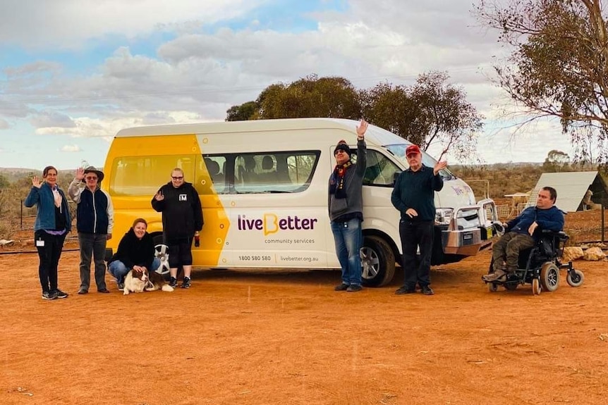 Disability group from Live Better after spending time with the animals from the Silverton Outback Camel Farm