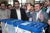 President Mahmoud Ahmadinejad casts his vote in Iran's election