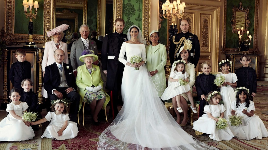 Family portrait right after the royal weddi