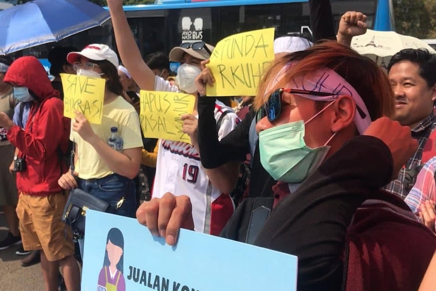 Protes terhadap pasal perzinahan di RUU KUHP juga terjadi di Jakarta