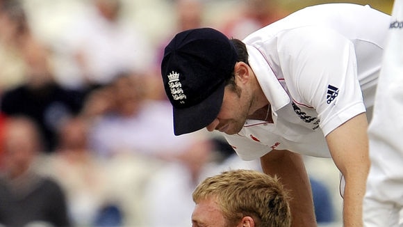 Race against time... Andrew Flintoff has once again been England's go-to man during the Ashes.