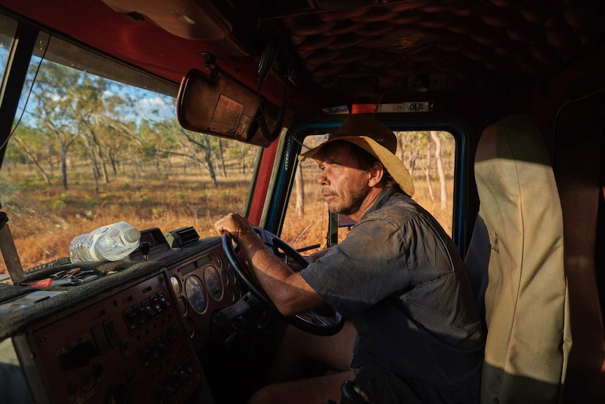 Nick driving road train