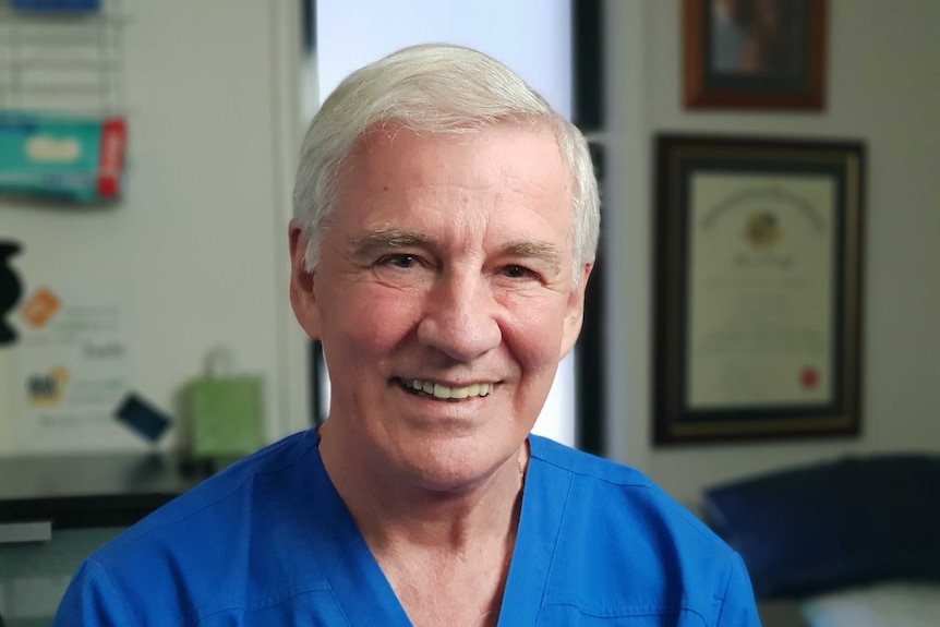Dr Ralph Bright in his surgery. Interviewed by 7.30, June 2018