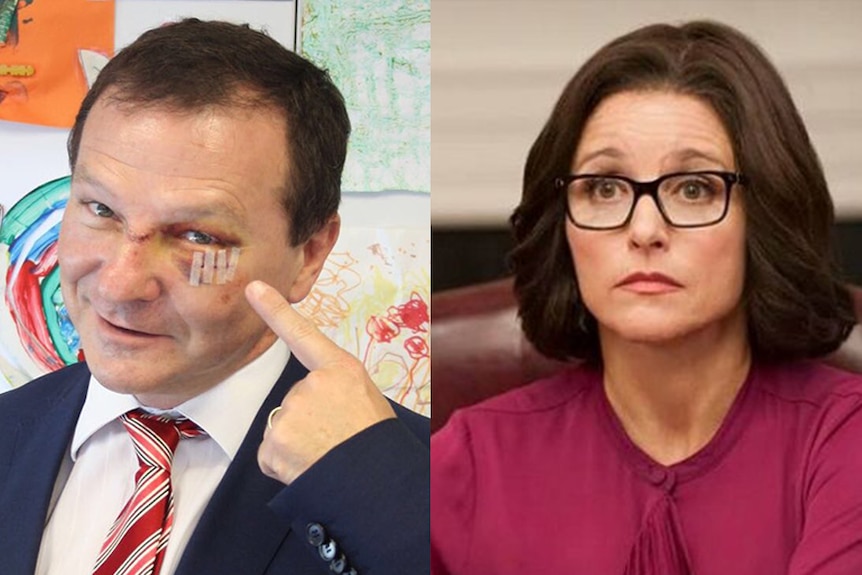 Composite of Julia Louis-Dreyfus and Graham Perrett