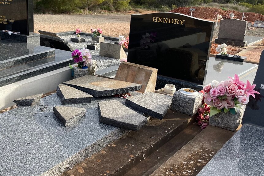 Crystal Brook cemetery headstones were desecrated in August